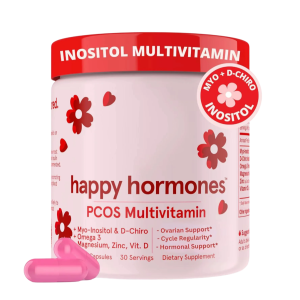 Happy Hormones PCOS Multivitamin – Myo-Inositol & D-Chiro Inositol with Omega-3, Magnesium, Zinc & Vitamin D
