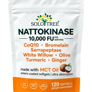 Nattokinase 10,000 FU with CoQ10, Bromelain & Serrapeptase — 120 Softgels